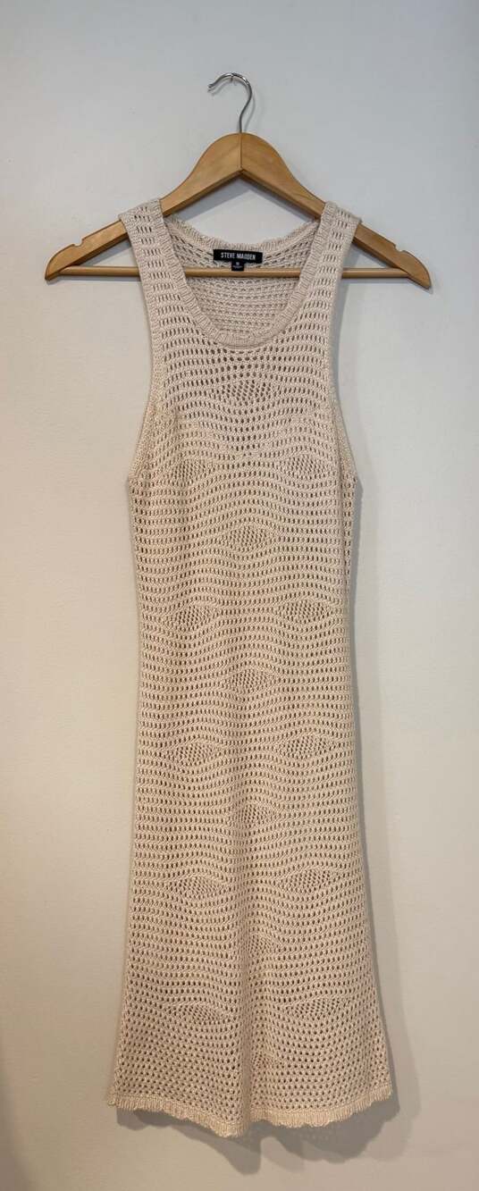 Steve Madden Crochet Dress Size S Beige Open Knit Tank Cover-Up